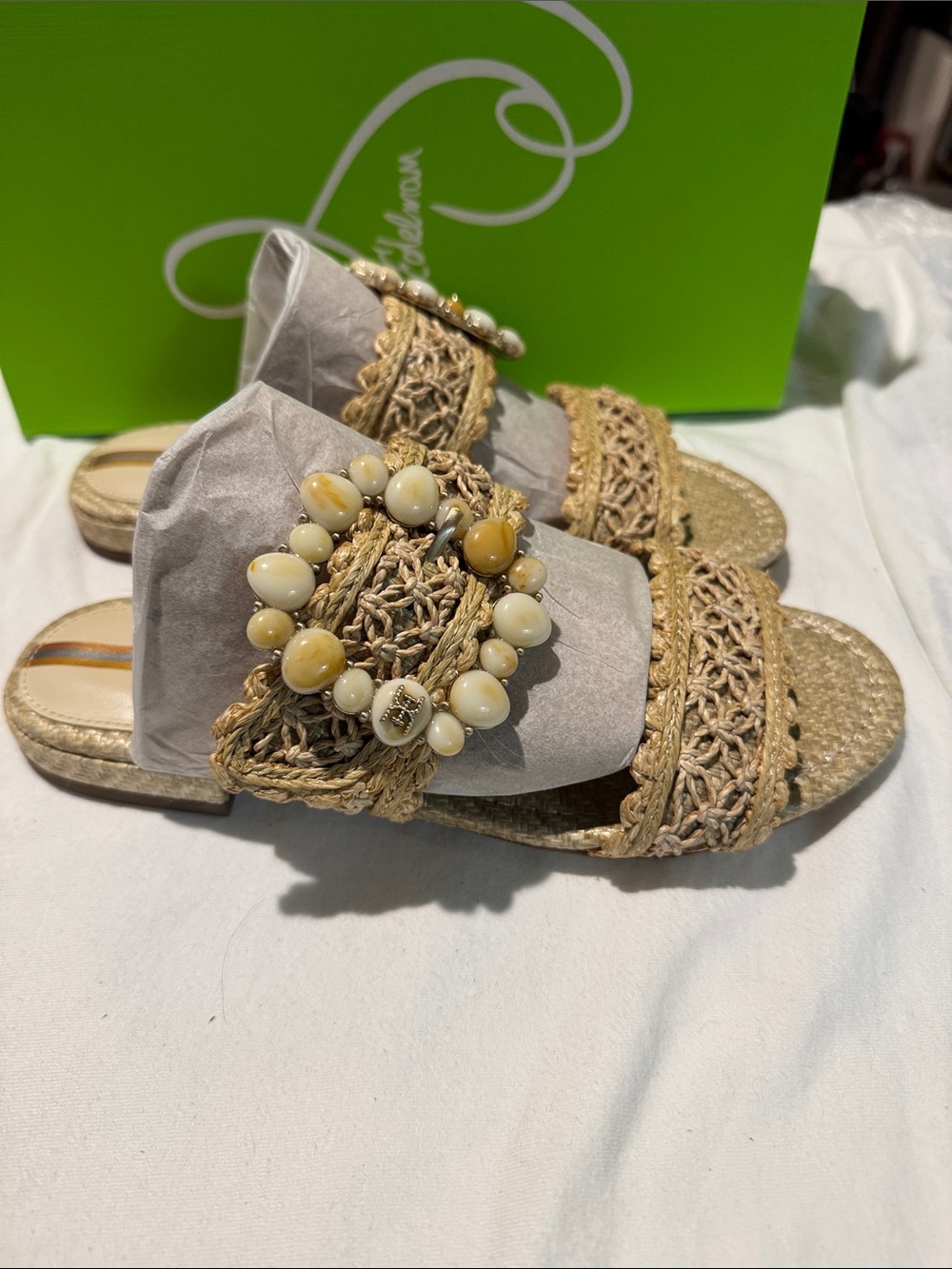 NIB Sam Edelman raffia sandals size 7. - Picture 2 of 4